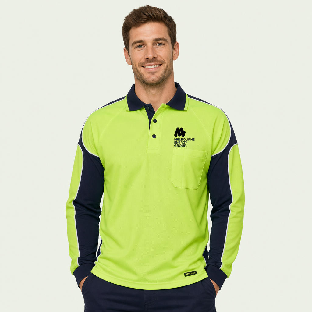 Hi Vis Long Sleeve Arm Panel Polo