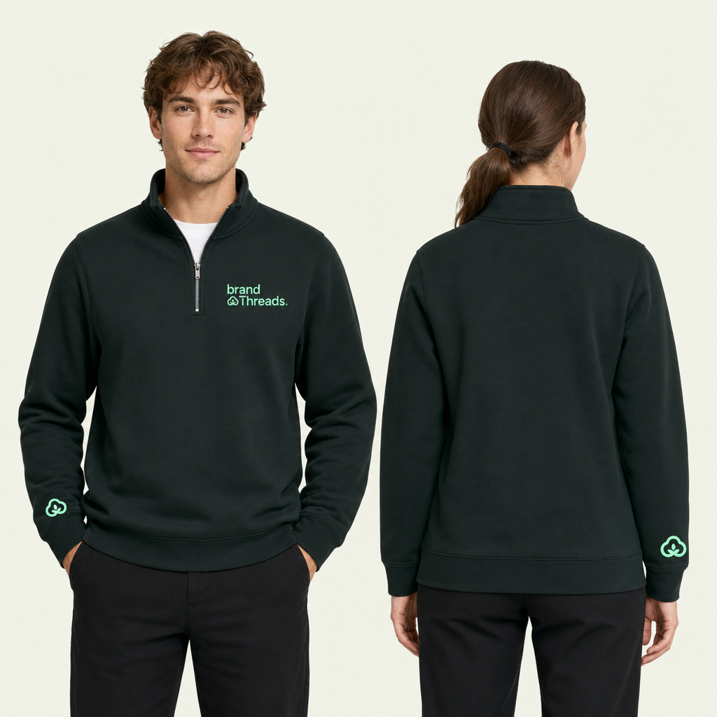 Stencil Half Zip Crew - BrandThreads